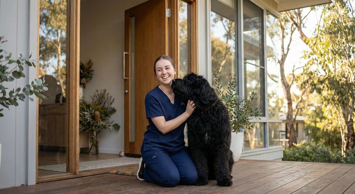 Vetted and verified sitter with a pet